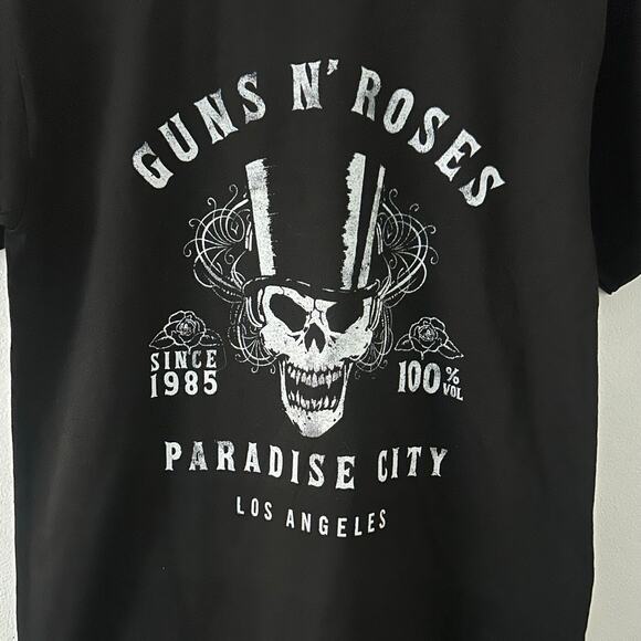 Guns N Roses Paradise City Skull Top Hat Black Band Slash T-Shirt S Small NWOT - Picture 2 of 5